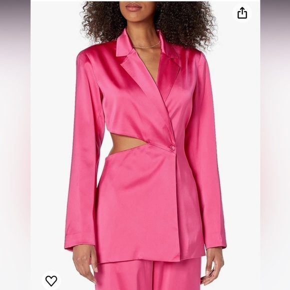 Porsha Williams The Drop Hot Pink Satin two piece co ord set power pantsuit - Picture 12 of 16